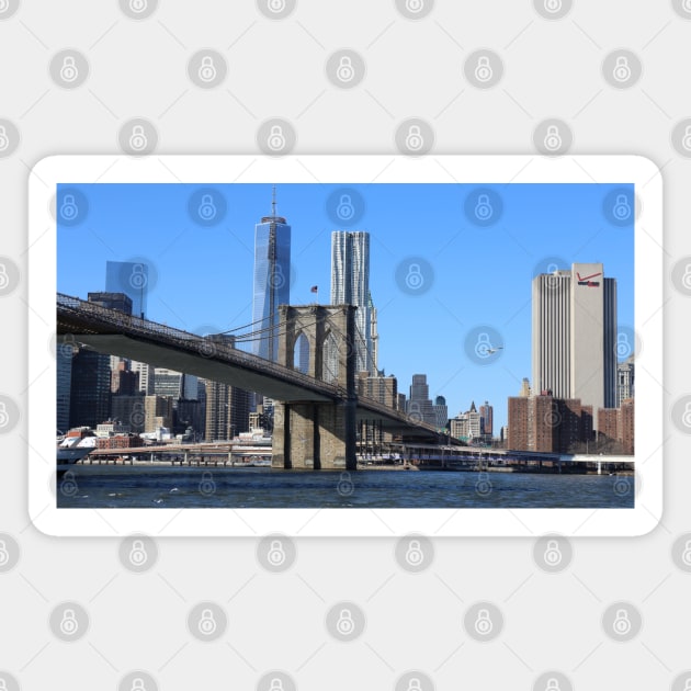 Brooklyn Bridge with Manhattan Skyline Magnet by Christine aka stine1